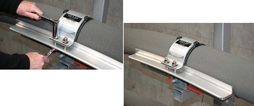Close the strap onto the M12 fixings