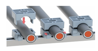 Push for locking mechanism on the keepers and the top clamp provide fast installation