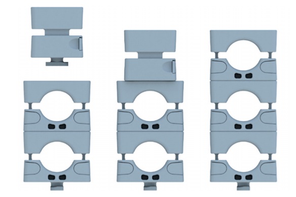 The cleat be stacked on a quarter turn feature provided by channel twist fit versions