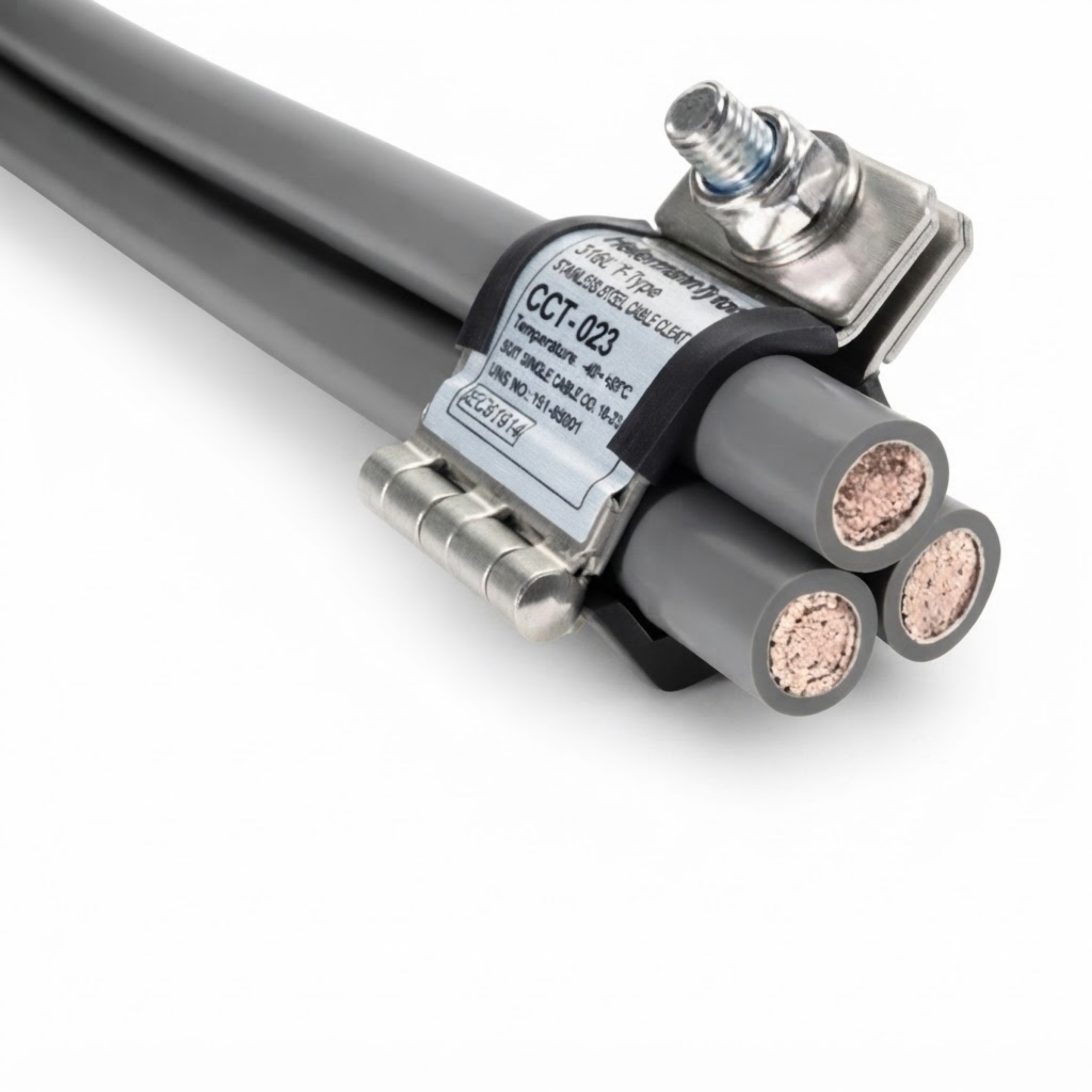 Trefoil Cable Cleat Short-Circuit Restraint Trefoil cable cleats restraining power cables during short-circuit conditions