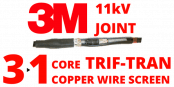 11kV Single Core Copper Wire Screen Transition Trifurcating Cold Shrink Cable Joints – 3M QS1000 92-FG4x1-3/C