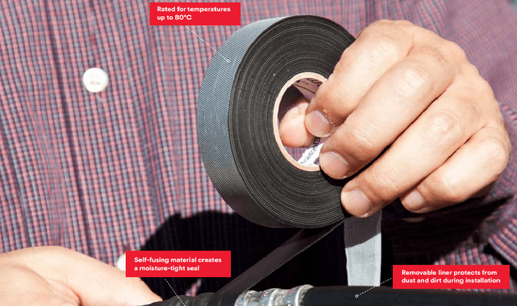 3M Temflex Rubber Splicing Tape - insulate cables and seal against moisture ingress into LV connections and cables