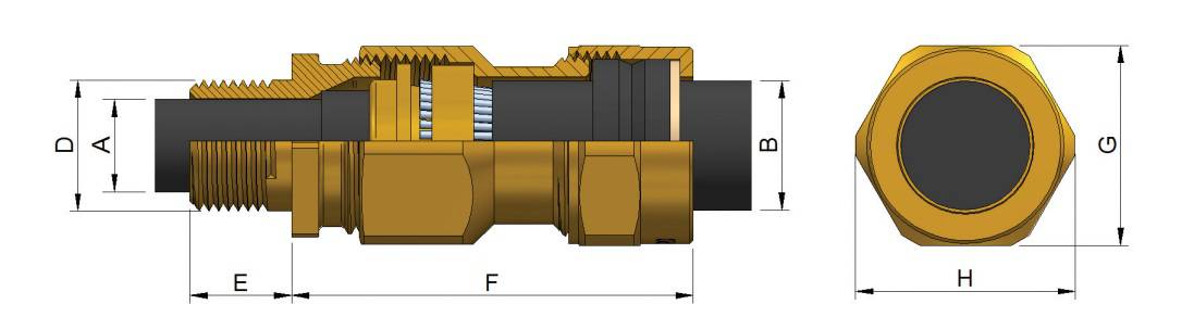 Prysmian Bicon E1W LSF Cable Gland Kits - Dimensions Illustration