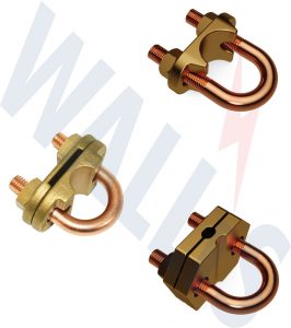 Earth Clamps - Copper Rod To Earth Tape & Cable 'U' Bolt Clamps
