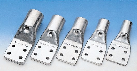 Cembre A-4ESI series of transformer cable lug connectors are made from high purity electrolytic copper tube (body and fixing), annealed and tin plated