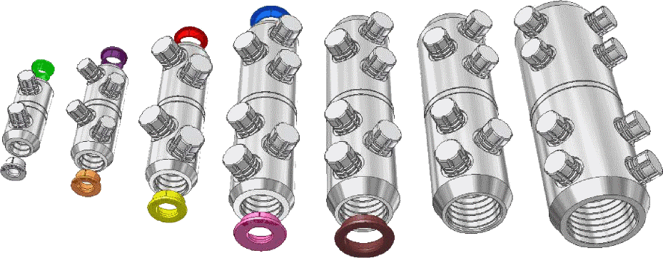 Sicame EUMF0, 1, 2, 2.5, 3, 8 & 9 LV / MV Mains Straight Connectors