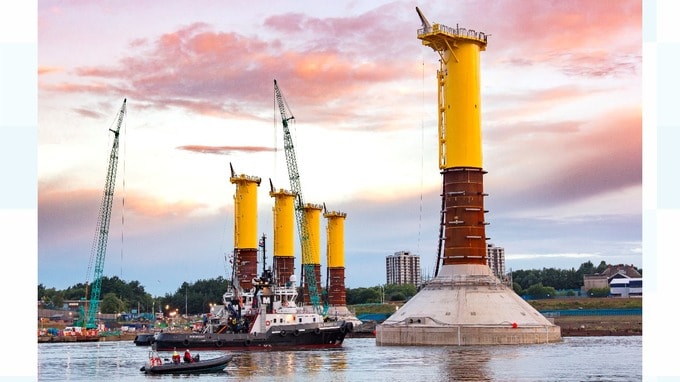 Gravity-based foundations being constructed on the River Tyne Credit EDF Energy Renewables