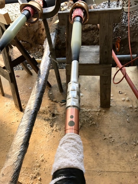 XLPE Cable - Cable Crimped, Insulation Chamfered & Polished Prepared For Taping