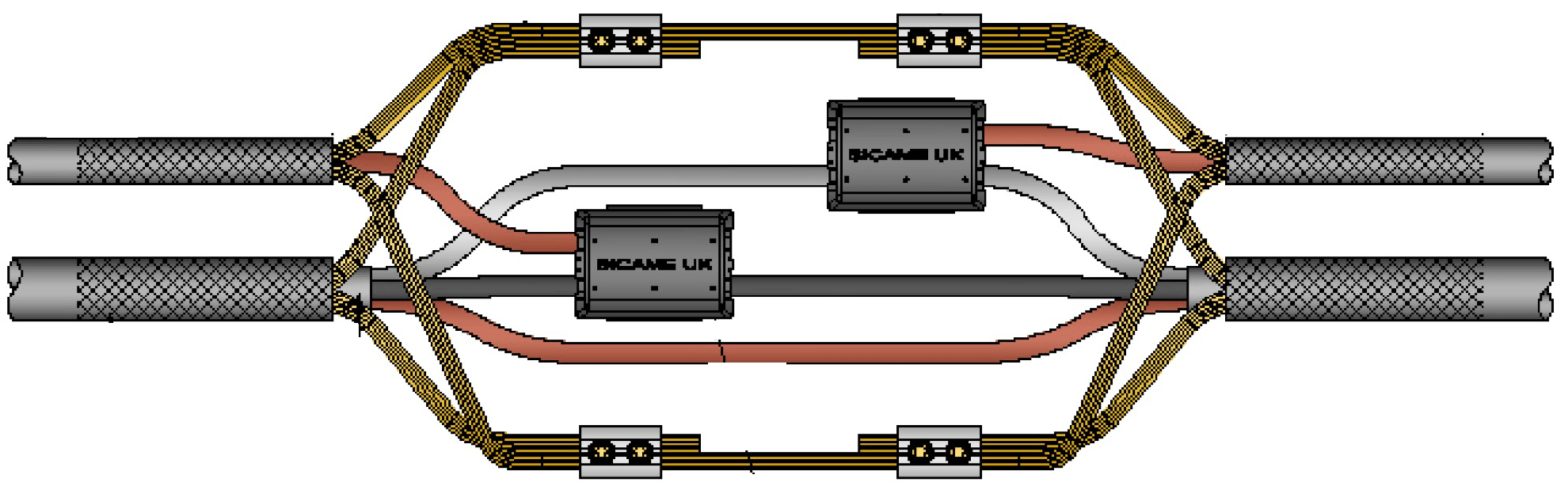 Single or 3-Phase Plastic Service to a 3-Phase Plastic CNE 16sqmm to 35sqmm Service Branch Cable Joint