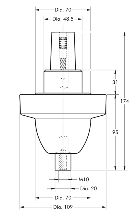 250SFR-P Nexans Euromold - Interface A - Equipment Bushing