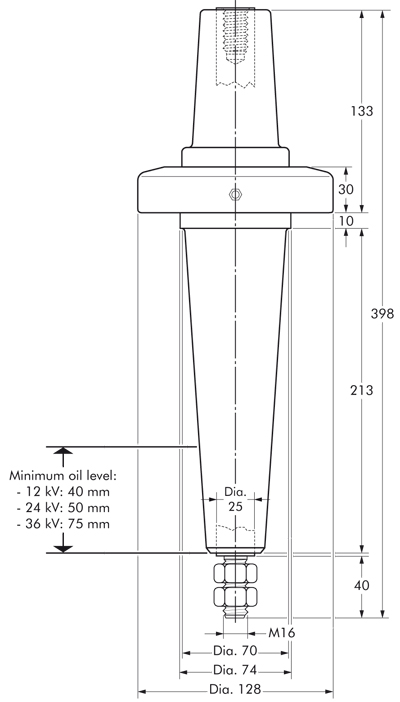 400AR-6 Nexans Euromold - Interface C - Equipment Bushing