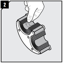 Adapt halves, which are to hold the additional cables or pipes, by peeling off layers until you reach the gap seen in pic. 3. The number of layers may not differ by more than one between the halves.