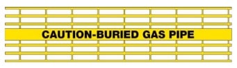 Caution - Buried Gas Pipe - Yellow