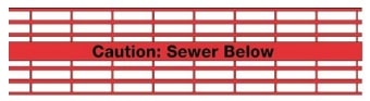 Caution Sewer Below - Red