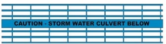 Caution - Storm Water Culvert Below - Blue