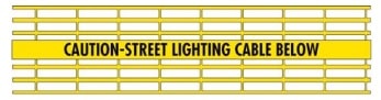 Caution Street Lighting Cable Below - Yellow