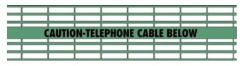 Caution Telephone Cable Below - Green