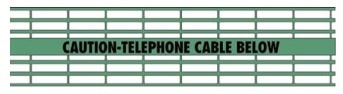Caution Telephone Cable Below - Green