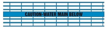 Caution Water Main Below - Blue