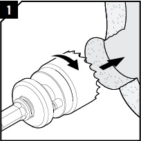 Installation of seal into a core-drilled hole. Use a hole saw with the appropriate diameter.
