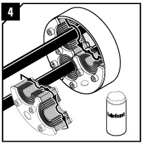 Lubricate the inside surfaces all around with Roxtec Lubricant, especially into the corners. Continue reinstallation from step 7.