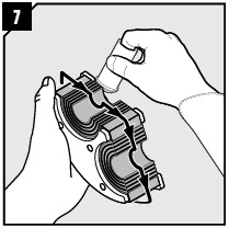 Lubricate the three parts of the seal all around.