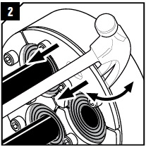 Use a suitable tool to remove the halves of the H3 seal. Be careful not to damage the seal.