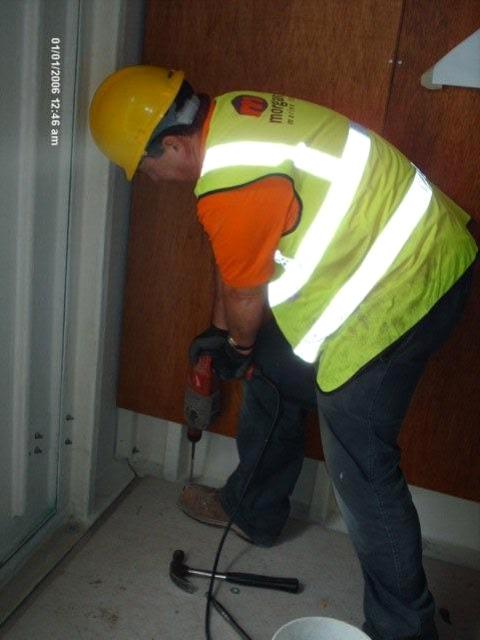 Drill should be used at right angle to the concrete base