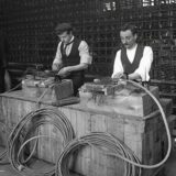 Engineers Working On The Construction Of The New London Central Exchange, 1901.