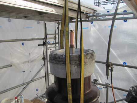 All of the insulation (rubber and compound) must be removed from the single conductor stainless steel pipe