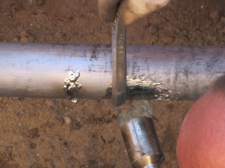 Tinning of the cable repair, so the lead will adhere to the cable