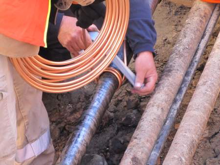 Very similar to a pipe type freeze, the coil must be installed on the bare lead