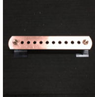 10 Hole Earth Bar, 50x6mm Plain Copper Bar, No Bolts, Mounted on Insulators & AVG Galv. Steel Base Feet.