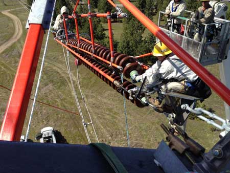 500kV Dead End Insulator Change Barehand Method