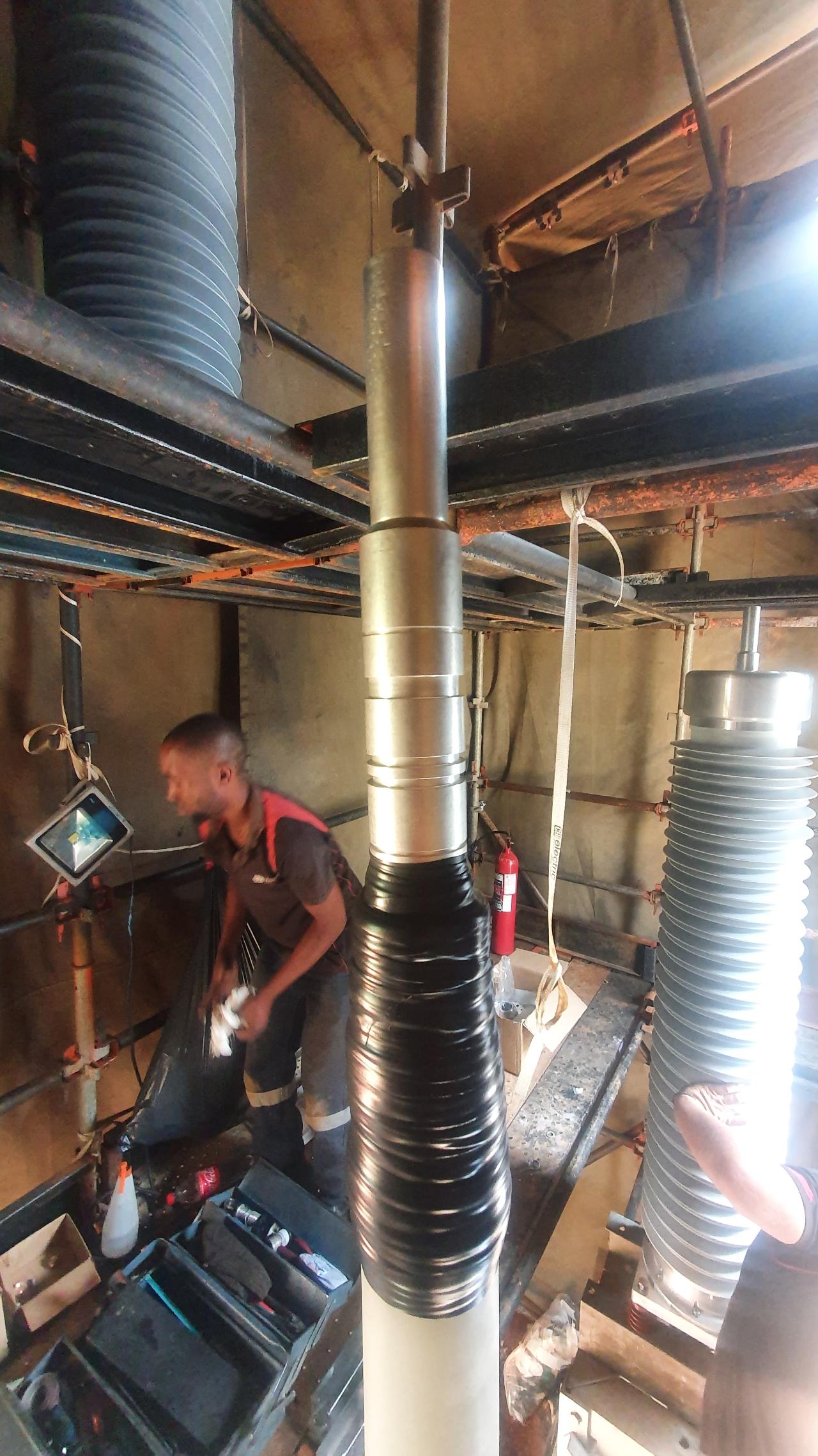 88kV 1000sqmm Brugg Outdoor Cable Terminations From Transformer to GIS