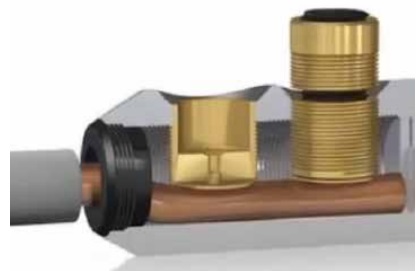 Figure 41 – Plastic insert (black) for centring a small conductor in the connector body