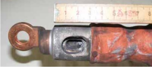 Figure 50 – Incomplete coverage of termination lug possibly allowing moisture entry