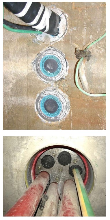 Figure 8. Mechanical seals for fiber and power vaults. Purpose built seals that provide long term protection against water ingress Figure 8. Mechanical seals for fiber and power vaults. Purpose built seals that provide long term protection against water ingress