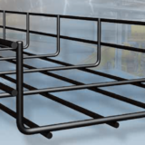 Black C8 Wire Mesh Cable Tray for Hazardous & Aggressive Cable Containment from Pemsa