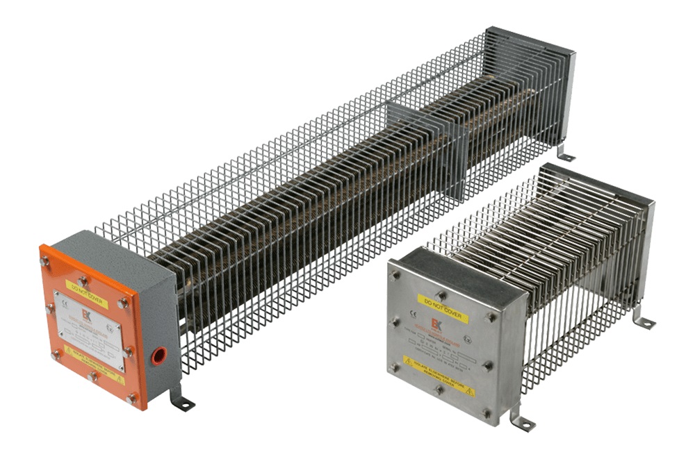 The EXHEAT range of FAW heaters provides versatile air warming to battery rooms and storage areas with 250W to 3kW ratings - the electric heaters are certified for use in hazardous areas where the explosive atmosphere is classified as a Zone 1 or 2 (IIA, IIB, IIC) gas group. ATEX Heaters
