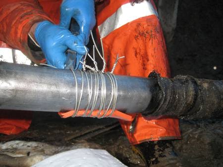 15. Once located a temporary EHV cable repair is made, while environmental remediation is done.