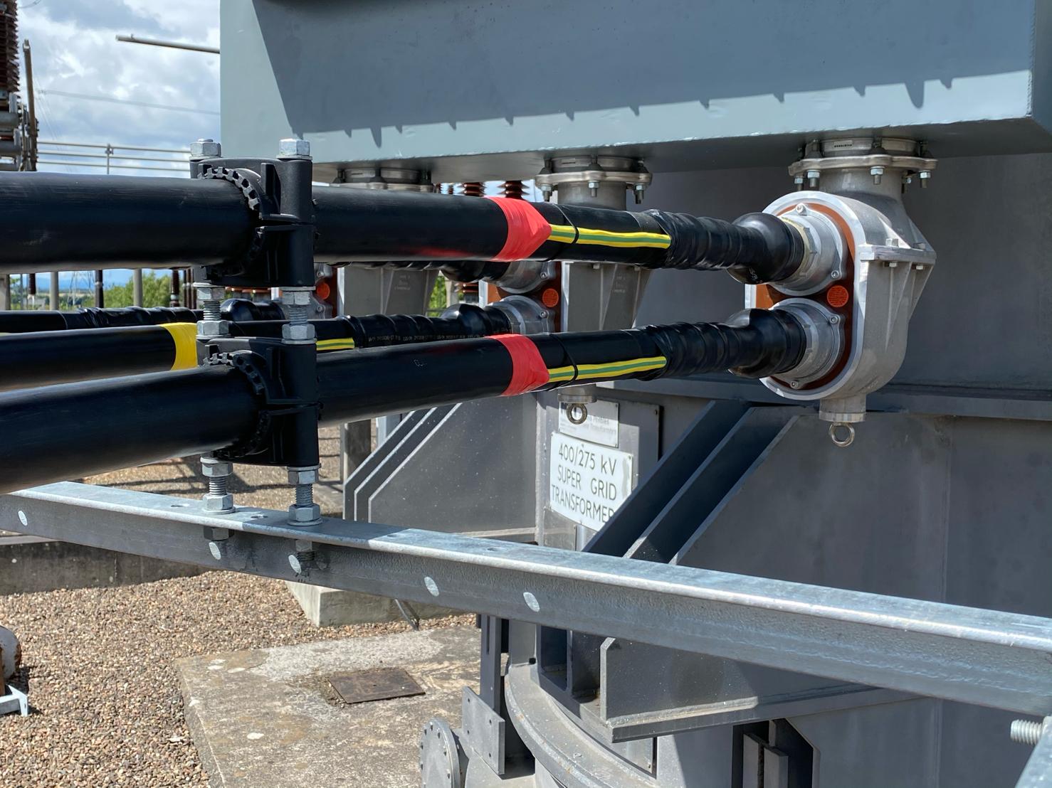 Pfisterer Connex Size 3 (XL) Terminating 33kV Cables Onto Tertiary Winding of 400/275kV Transformer Grid