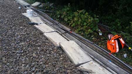 Cables Cut - cable jointing position is prepared and cables cut.
