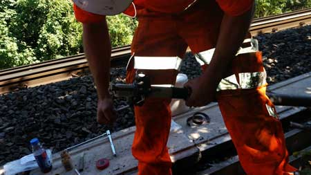 More Cable Stripping - 33kV XLPE insulation removed using Alroc stripping tools.
