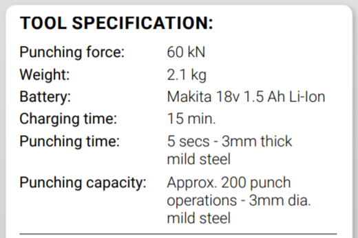 Klauke-tool-specification-ls-50