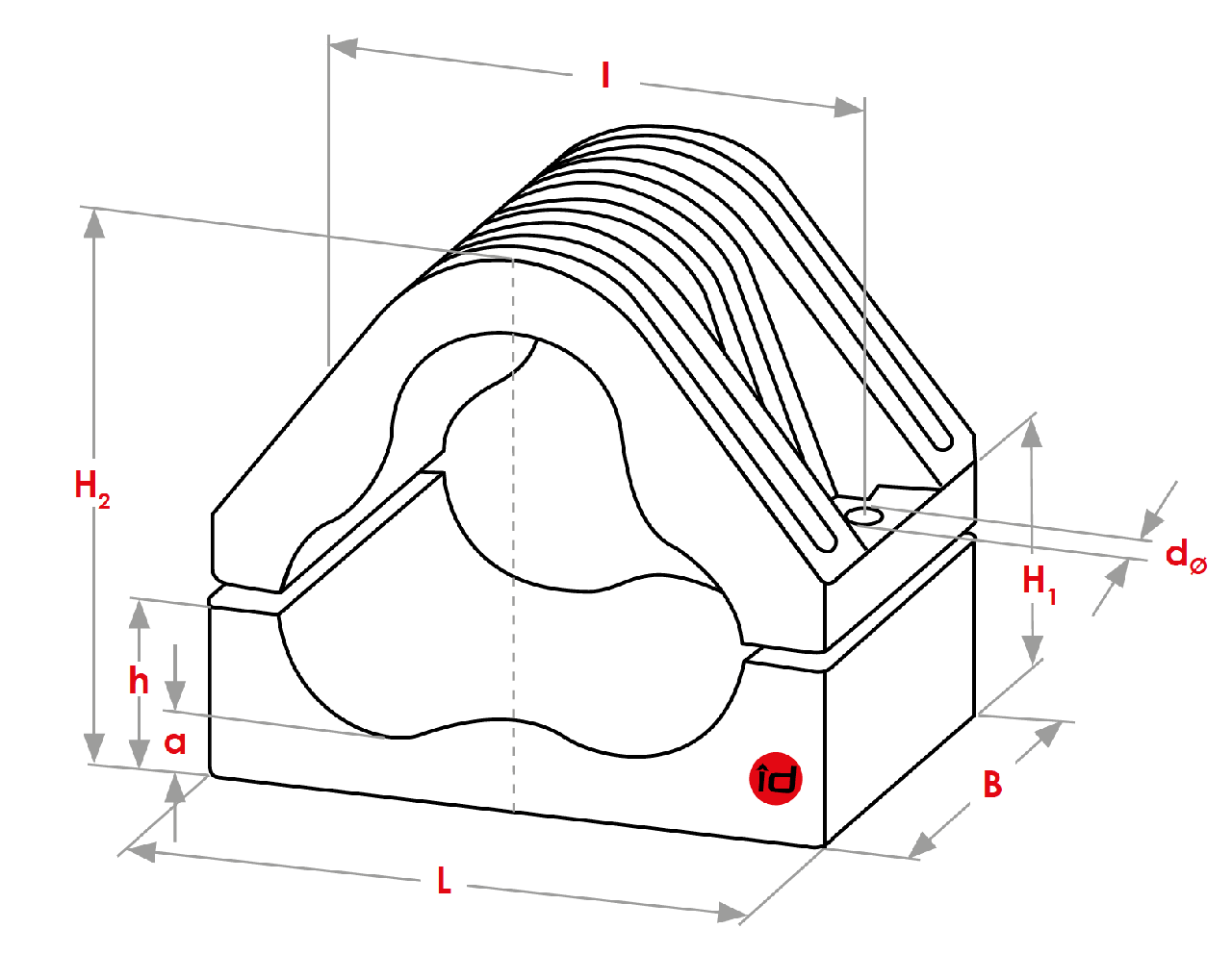 KH Series Dimensions kH series cable clamps dimensions technik