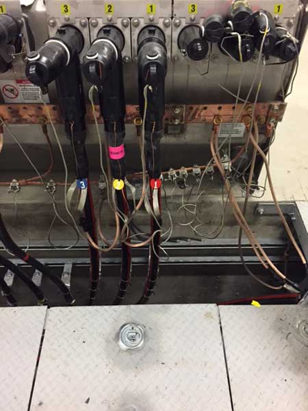 25kV Elastimold Tee Connector Terminations Connected To S&C Vista Switchgear