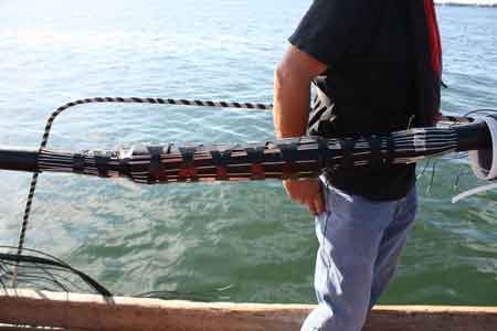 9. Once shaped they are evenly spread out and held in place to prevent hang up points for installation of the outer jacket 3M Cold Shrink tube.