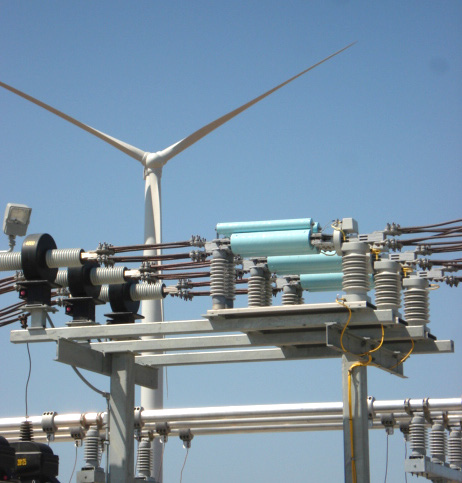 38kV current limiting protectors mounted at the utility grid substation protects the utility from potential wind farm faults and the wind farm from potential utility faults.