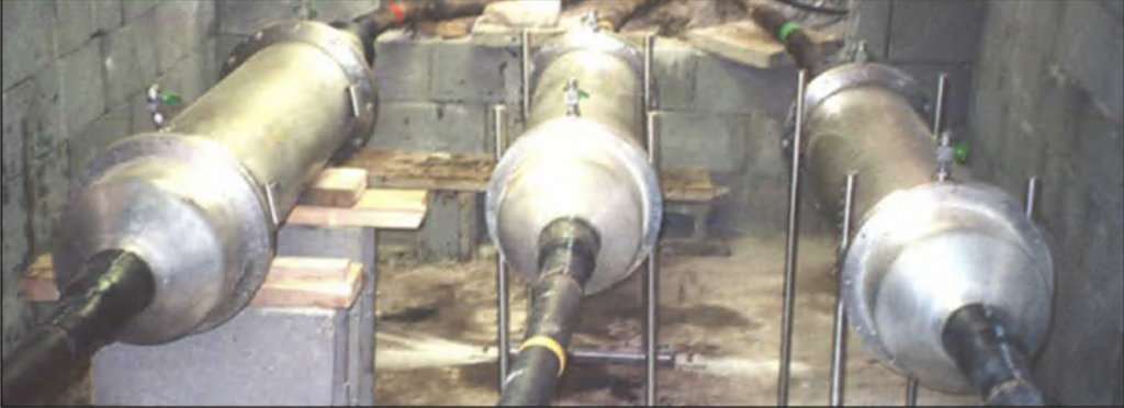 Splicing each leg of the three phase cable permitted a low profile, shallower vault.